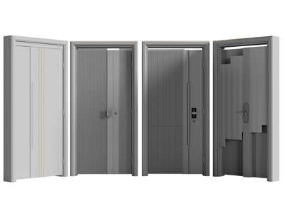 现代防盗门、子母入户平开门