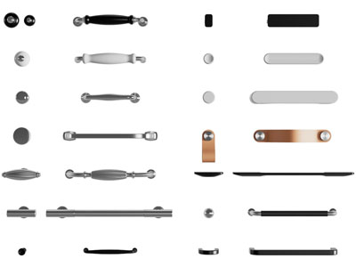 现代金属柜门拉手3d模型 现代金属柜门拉手