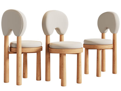 侘寂风休闲椅子、餐椅