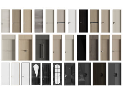 现代单扇、双扇、子母入户平开门