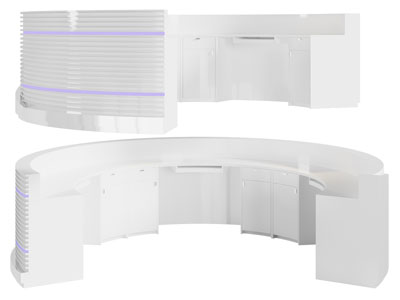 现代半圆形前台接待台