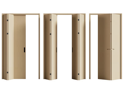 现代实木折叠推拉门