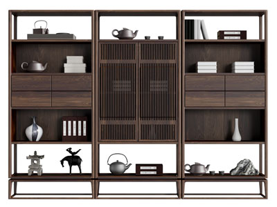 新中式实木装饰柜、茶柜