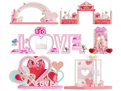 现代情人节美陈