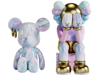 现代Kaws公仔 暴力雕塑雕刻摆件组合