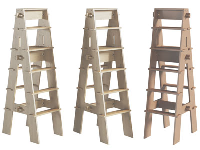 现代实木梯子 梯子装饰收纳架