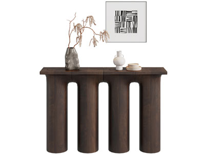 侘寂风实木端景台 挂画3d模型 侘寂风实木端景台 挂画