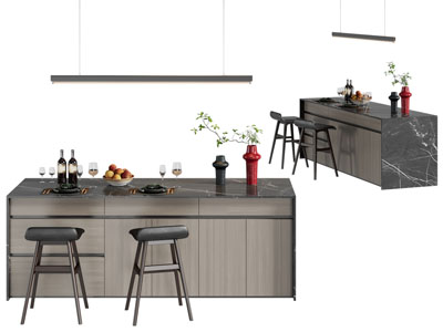 现代大理石吧台吧椅