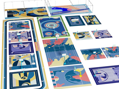 现代篮球场、运动场3d模型 现代篮球场、运动场