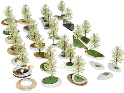 现代户外花坛景观座椅 公共座椅设施