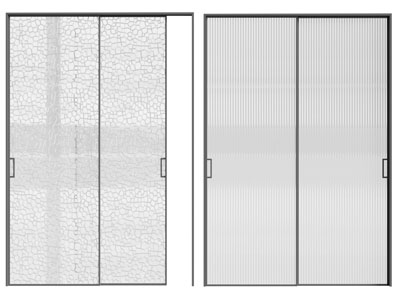 现代花纹玻璃推拉门