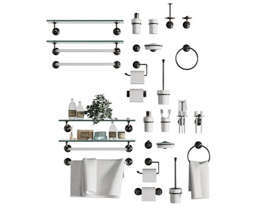 现代洗护用品、毛巾架卫浴小件3d模型 现代洗护用品、毛巾架卫浴小件