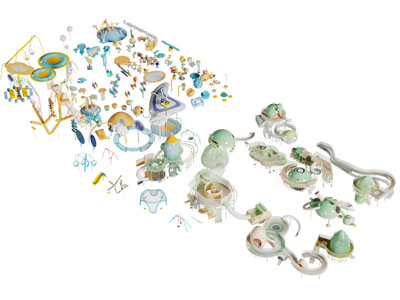 现代儿童户外大滑滑梯组合 游乐设施 器材3d模型 现代儿童户外大滑滑梯组合 游乐设施 器材