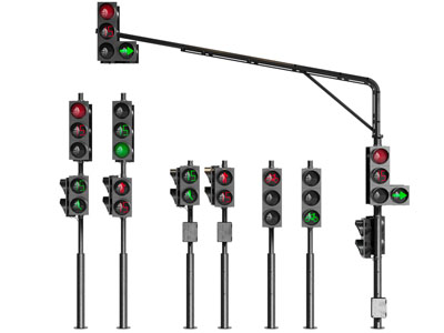 现代红绿灯 交通灯 公共设施3d模型 现代红绿灯 交通灯 公共设施