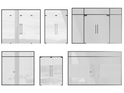 现代办公玻璃大门
