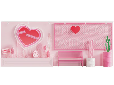 现代美陈 背景墙 文化墙 网红打卡区3d模型 现代美陈 背景墙 文化墙 网红打卡区