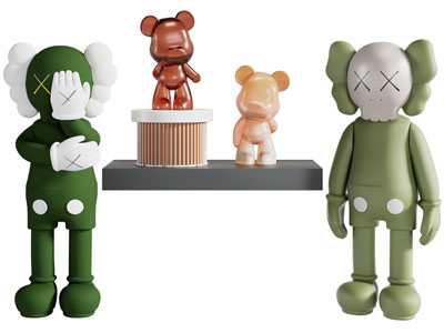 现代Kaws公仔雕塑雕刻摆件3d模型 现代Kaws公仔雕塑雕刻摆件