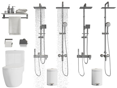 现代淋浴花洒 马桶