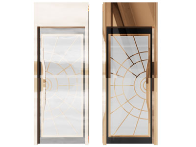 现代玻璃单扇平开门