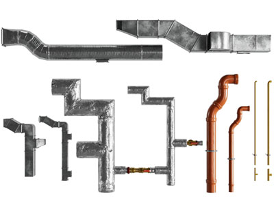 工业风loft管道 弯管 金属烟道 暖气管道3d模型 工业风loft管道 弯管 金属烟道 暖气管道
