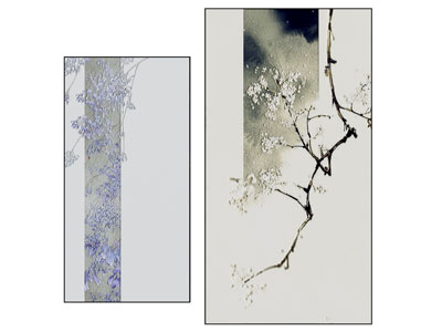 新中式花卉装饰挂画3d模型 新中式花卉装饰挂画