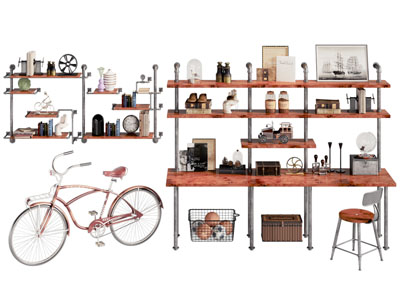 工业风loft装饰架