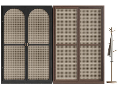 侘寂风镂空柜门衣柜3d模型 侘寂风镂空柜门衣柜