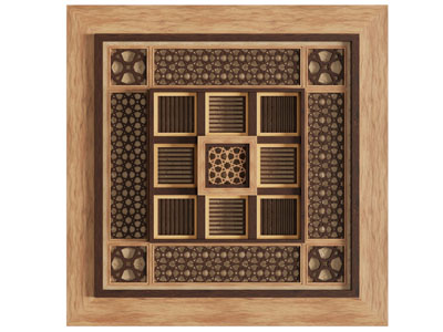 侘寂风实木方形天花吊顶