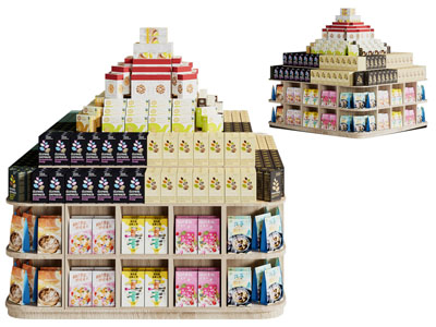 现代超市商品地堆 展台 摆台 货架3d模型 现代超市商品地堆 展台 摆台 货架