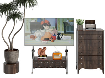 侘寂风实木电视柜 电视 边柜 斗柜