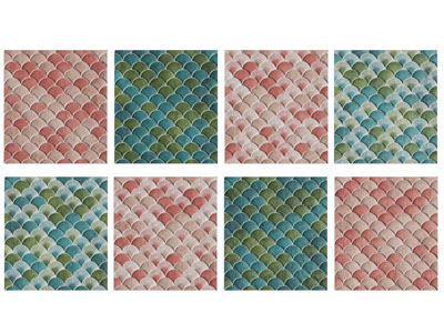 现代鱼鳞图案的瓷砖 背景墙3d模型 现代鱼鳞图案的瓷砖 背景墙