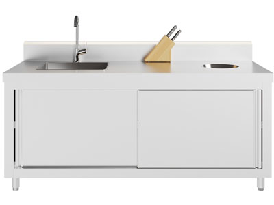 现代商用不锈钢残食车、收餐台后厨设备3d模型 现代商用不锈钢残食车、收餐台后厨设备