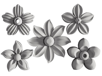 侘寂风花朵雕花装饰构件