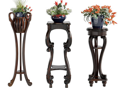 欧式实木花架盆栽植物