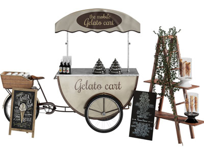 现代售货车 冰激凌 饮料售卖车3d模型 现代售货车 冰激凌 饮料售卖车