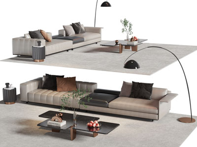 现代多人沙发 茶几组合