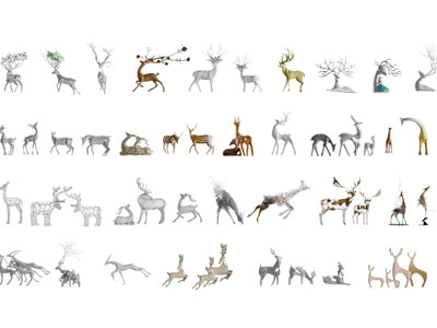 现代麋鹿 长颈鹿城市雕塑小品3d模型 现代麋鹿 长颈鹿城市雕塑小品