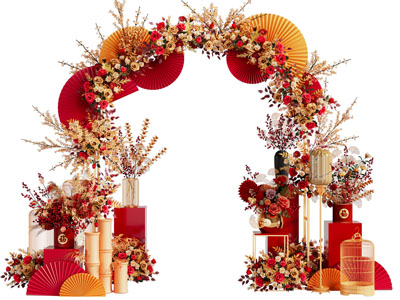 新中式美陈 活动门 户外装置 演绎舞台