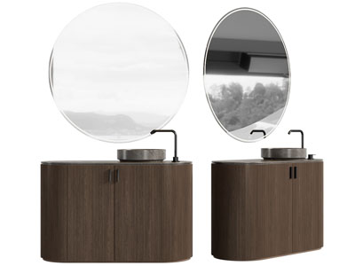 现代洗手台 浴室柜 镜子