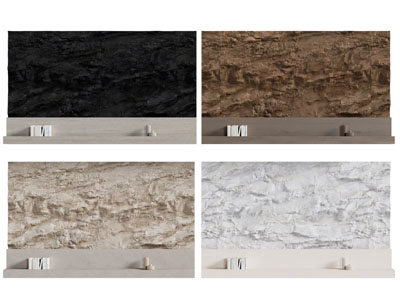 现代岩石背景墙3d模型 现代岩石背景墙