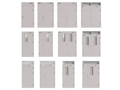 现代单扇平开门 双扇双开门 防火门 消防门