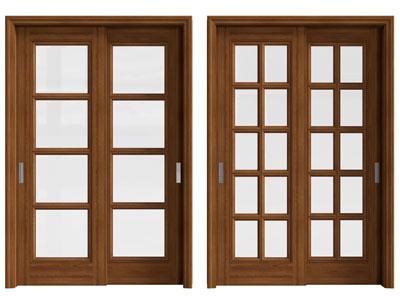 现代实木推拉门