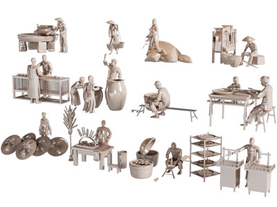 现代中国劳动人民工作生产雕塑雕刻3d模型 现代中国劳动人民工作生产雕塑雕刻