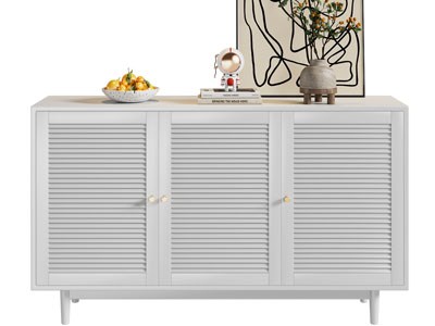 北欧百叶柜门的鞋柜