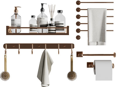 现代轻奢毛巾架 挂钩 洗浴用品架3d模型 现代轻奢毛巾架 挂钩 洗浴用品架