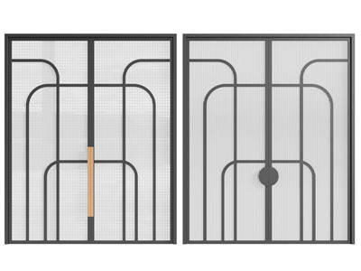 现代玻璃双开门 平开门