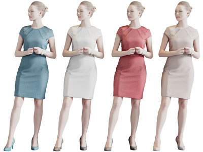 现代穿裙子的女人人物