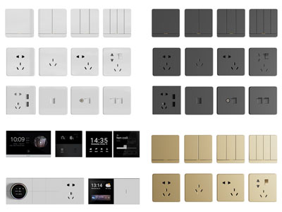 现代插座、温度计、开关面板3d模型 现代插座、温度计、开关面板