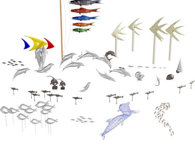 新中式鱼群墙饰挂件