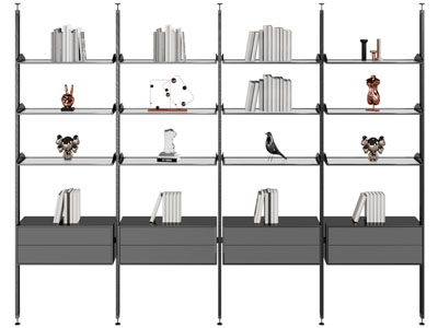 现代开放式装饰书架